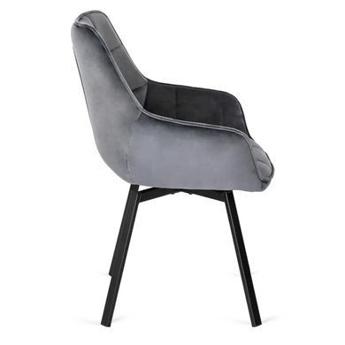 Стул поворотный бархатный MEBEL ELITE LUNA Velvet Серый фотография