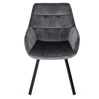 Стул поворотный бархатный MEBEL ELITE LUNA Velvet Серый фотография