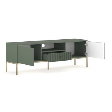 ТВ Тумба MEBEL ELITE MARCOS 155 Зелений/Золото фотографія