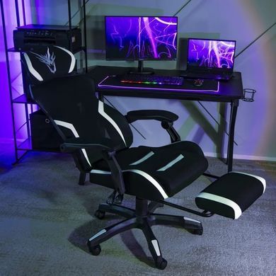 Стул офисный поворотный MEBEL ELITE MAXIMO, черный / белый фотография