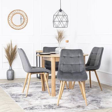 Стілець оксамитовий MEBEL ELITE RODRI Velvet Сірий/ Натуральний фотографія