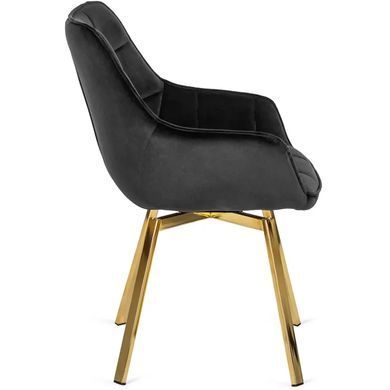 Стул бархатный поворотный MEBEL ELITE MIA Velvet Черный фотография