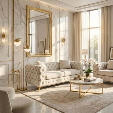 Диван MEBEL ELITE SORRENTO 2S Кремовое фотография