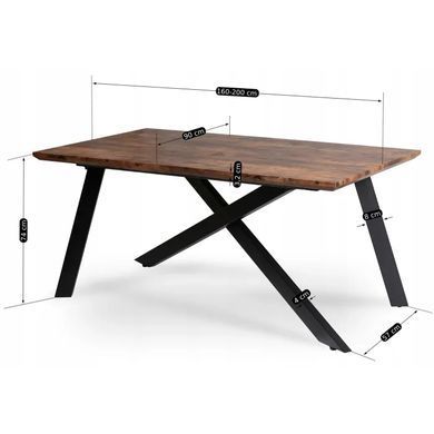 Стіл розкладний MEBEL ELITE HAMILTON 160(200)х90 Дуб рустик фотографія