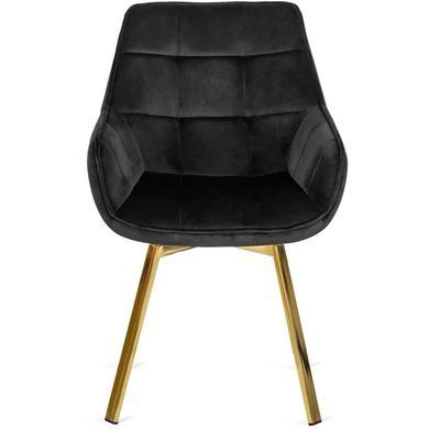Стул бархатный поворотный MEBEL ELITE MIA Velvet Черный фотография