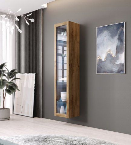 Витрина навесная VIGO Cama 180 Стекло Дуб Вотан фотография