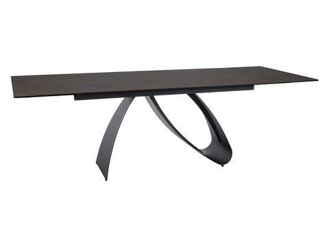 Стіл Обідній DIUNA CERAMIC SignaOSSIDO BRUNOl 160(240)X90 Коричневий Мат/ Чорний мат фотографія