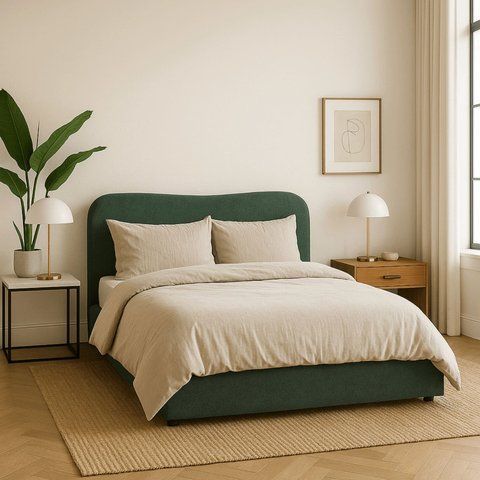 Кровать двуспальная MEBEL ELITE BRISTOL 160x200 см Зеленый фотография