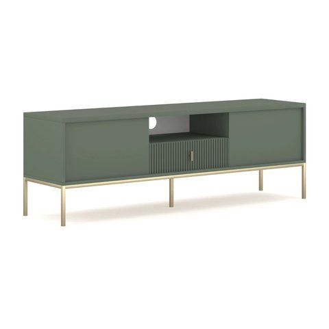ТВ Тумба MEBEL ELITE MARCOS 155 Зеленый/Золото фотография