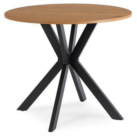 Стіл MEBEL ELITE LAUREN 80X80 Дуб золотий/ чорний фотографія
