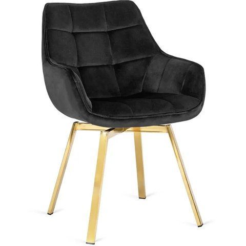 Стул бархатный поворотный MEBEL ELITE MIA Velvet Черный фотография