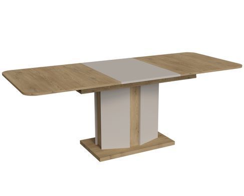 Стол раскладной CRYSTAL D/S MAX Intarsio 160(220)x90 стоун бейж/шелковый камень фотография