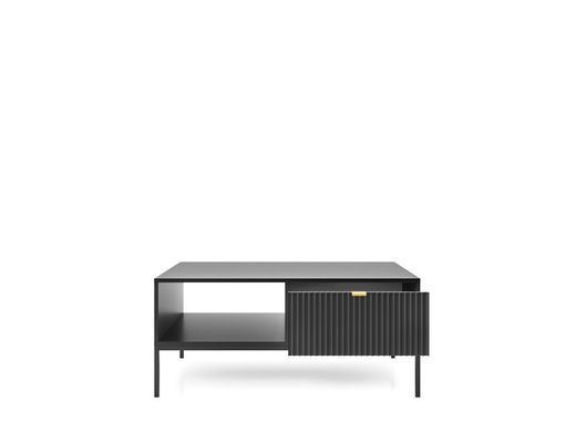 Стол журнальный Perfect Home Новая/Nova с 2 ящиками и черными ножками L104 Черный фотография