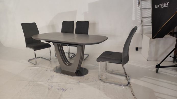Стіл розкладний TML-865-1 VETRO 120x80 Айс Грей фотографія