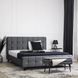 Кровать двуспальная бархатная MEBEL ELITE LINO Velvet 160x200 см Серый