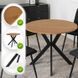 Стіл MEBEL ELITE LAUREN 80X80 Дуб золотий/ чорний