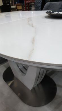 Стіл розкладний TML-865-1 VETRO 120x80 Білий Мармур фотографія