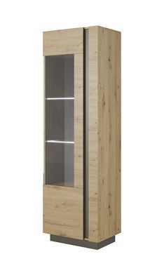 Вітрина висока Perfect Home Арко / Arco 1-дверна 1D1W/60 Дуб артизан/графіт фотографія