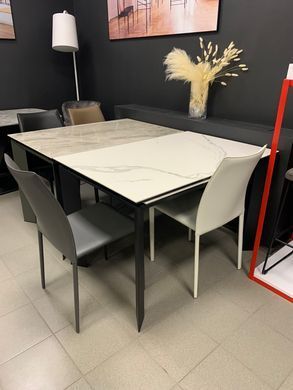 Стіл Обідній VERMONT STATURARIO/BLACK Concepto 120/170x80 Кераміка фотографія