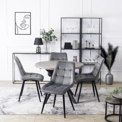 Стіл розкладний круглий MEBEL ELITE LUKAS 100-250х100 см Бетон фотографія
