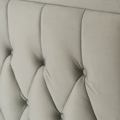 Ліжко двоспальне оксамитове MEBEL ELITE EVAN Velvet 140x200 см Сірий фотографія