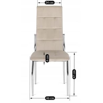 Стілець оксамитовий MEBEL ELITE MOLLY Velvet Бежевий фотографія