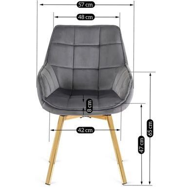 Стул бархатный поворотный MEBEL ELITE MIA Velvet Серый фотография
