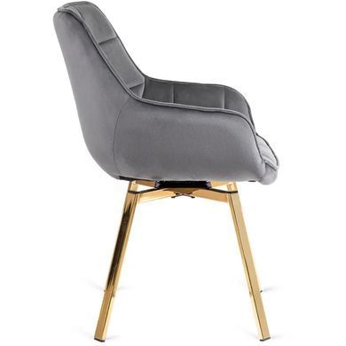 Стул бархатный поворотный MEBEL ELITE MIA Velvet Серый фотография