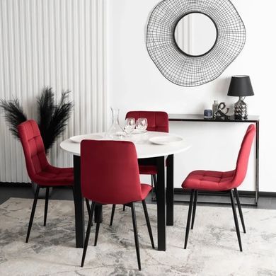 Стілець оксамитовий MEBEL ELITE PERU Velvet, Бордовий фотографія