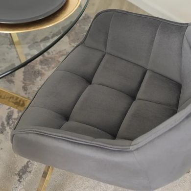 Стул бархатный поворотный MEBEL ELITE MIA Velvet Серый фотография
