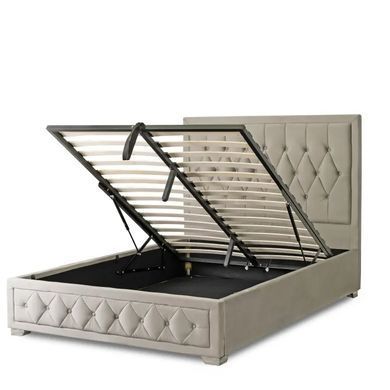 Ліжко двоспальне оксамитове MEBEL ELITE EVAN Velvet 140x200 см Сірий фотографія