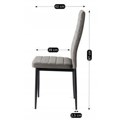 Стілець оксамитовий MEBEL ELITE NARIS Velvet Сірий фотографія