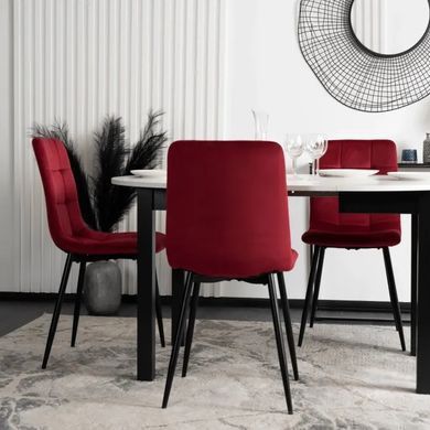 Стілець оксамитовий MEBEL ELITE PERU Velvet, Бордовий фотографія