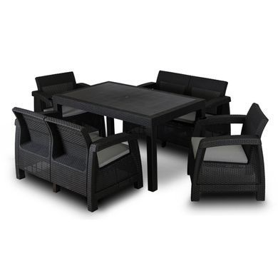 Комплект садових меблів MEBEL ELITE OKLAND Чорний