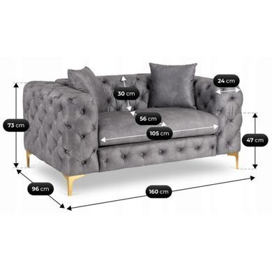 Диван MEBEL ELITE SORRENTO 2S Сірий фотографія