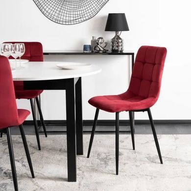 Стілець оксамитовий MEBEL ELITE PERU Velvet, Бордовий фотографія