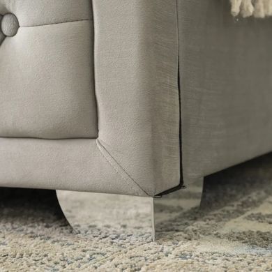 Ліжко двоспальне оксамитове MEBEL ELITE EVAN Velvet 140x200 см Сірий фотографія