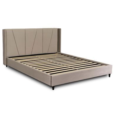 Ліжко двоспальне оксамитове 160x200 MEBEL ELITE SEWILLA Velvet Беж фотографія