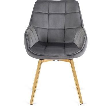 Стул бархатный поворотный MEBEL ELITE MIA Velvet Серый фотография