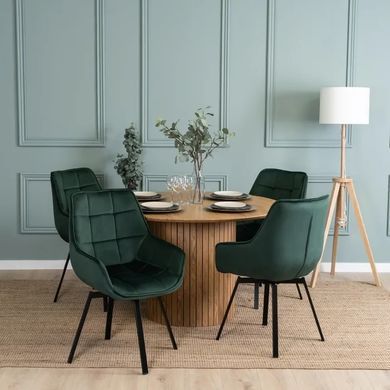 Стілець поворотний оксамитовий MEBEL ELITE LUNA Velvet Зелений фотографія