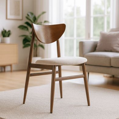 Стул MEBEL ELITE BRAGA Беж/Орех фотография