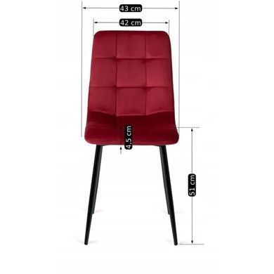 Стілець оксамитовий MEBEL ELITE PERU Velvet, Бордовий фотографія