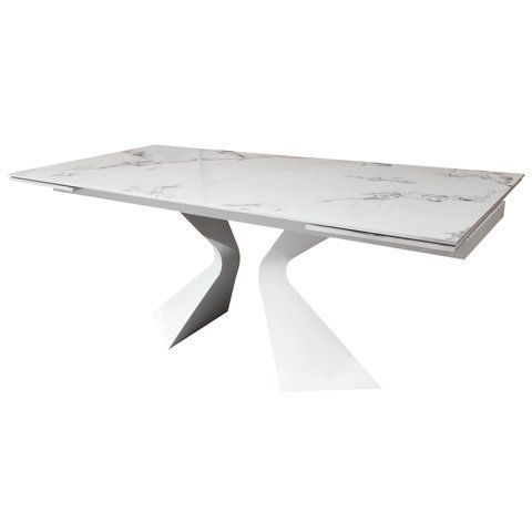Стіл розкладний DUNA GOLDEN JADE Concepto 180(260)x90 Кераміка Білий Глянець фотографія