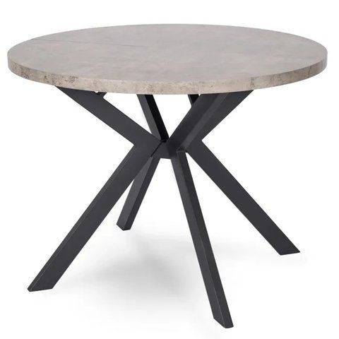 Стол раскладной круглый MEBEL ELITE LUKAS 100(250)х100 см Бетон фотография