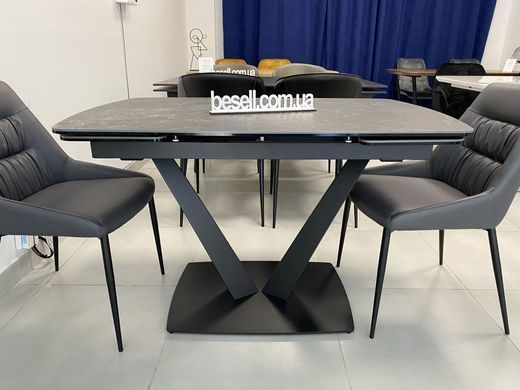 Стіл розкладний ELVI BLACK MARBLE Concepto 120(180)x80 Кераміка Матовий Чорний фотографія