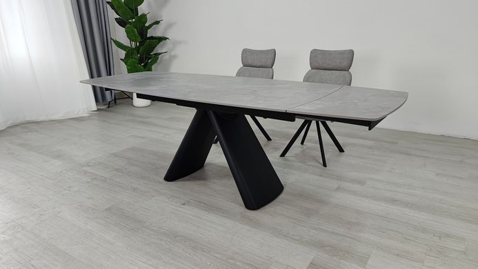 Стіл розкладний GREYSON CERAMIC Intarsio 160(240)*90 сірий мат/чорний фотографія