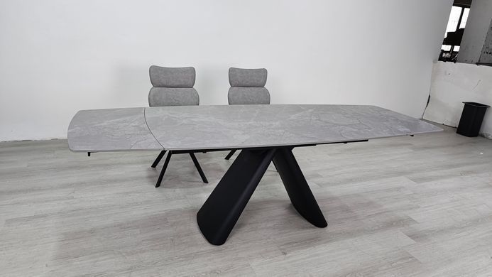 Стіл розкладний GREYSON CERAMIC Intarsio 160(240)*90 сірий мат/чорний фотографія