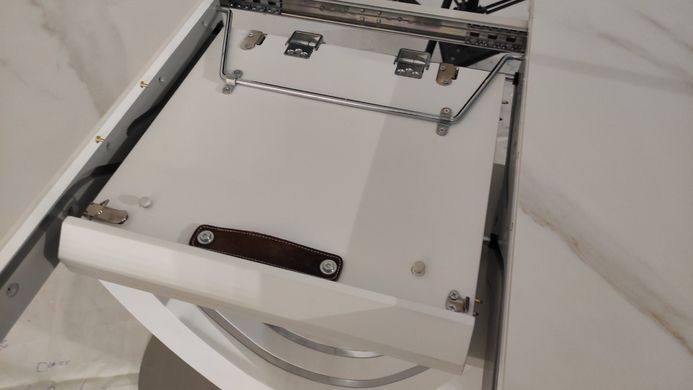 Стіл розкладний TML-865-1 VETRO 120x80 Білий Мармур фотографія