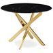 Стіл MEBEL ELITE BALI 100х100 см Чорний/Золото