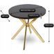 Стіл розкладний круглий MEBEL ELITE DORIAN 80(160)х80 см Чорний/золотий